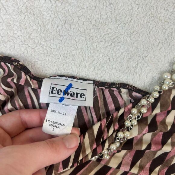 Adorable Y2K Coquette Fairy Ibiza Pearl Strap Going Out Top - Picture 3 of 3